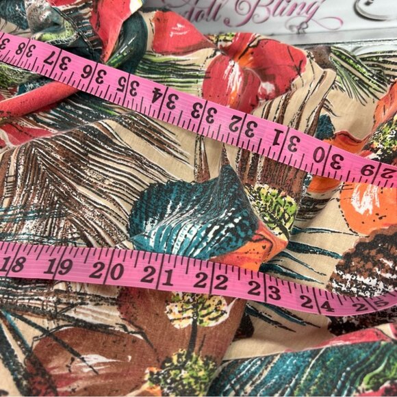 Just 4 inc button up vintage flowers Hawaii Tropical Floral Button-Up Shirt - Picture 10 of 11